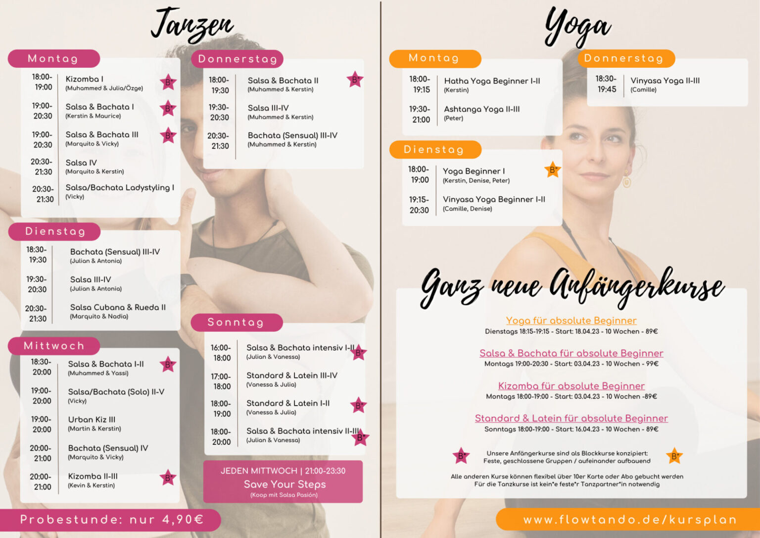 Kursplan Flowtando Bielefeld Yoga, Tanz, Coaching